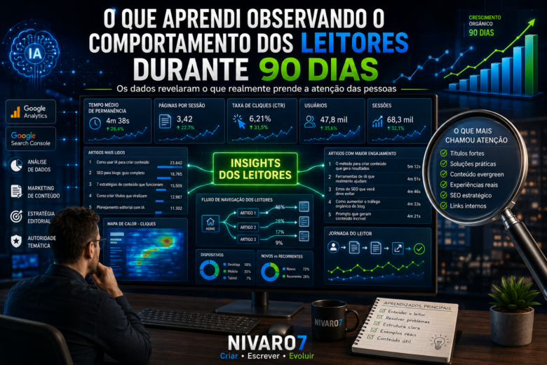 O que aprendi observando o comportamento dos leitores durante 90 dias 1 Analise de comportamento dos leitores