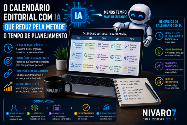 Calendario editorial com IA