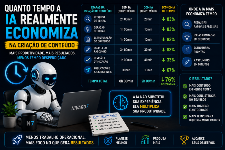 Quanto tempo a IA realmente economiza na criação de conteúdo 9 Como a IA economiza tempo na criacao de conteudo