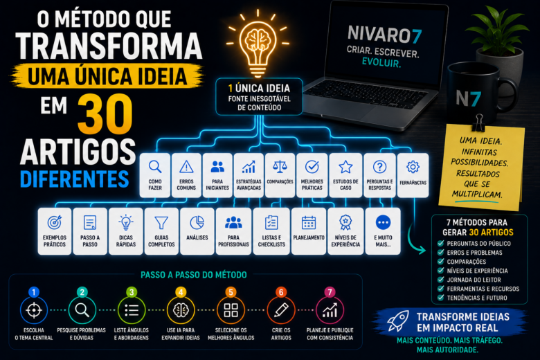 O método que transforma uma única ideia em 30 artigos diferentes 7 Estrategia de conteudo para gerar artigos