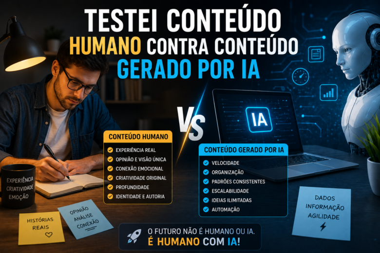 Testei conteúdo humano contra conteúdo gerado por IA 8 Humano vs IA Criatividade x Eficiencia